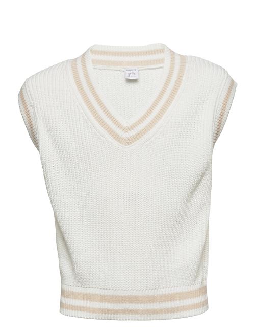 Lindex Sweater Vest Knitted Stripe Lindex White