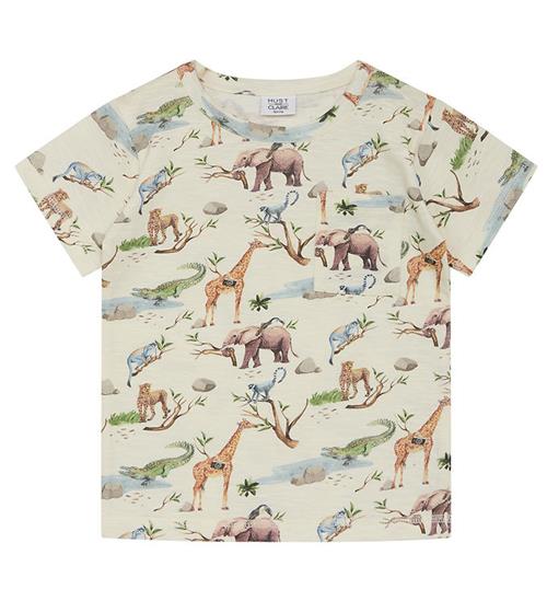 Se Hust and Claire T-shirt - Anker - Ivory m. Dyr ved KidsWorld