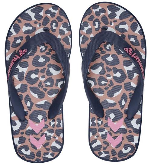 Se Hummel Hummel Klipklapper - Flip Flop Jr. - Black Iris/Leopard ved KidsWorld