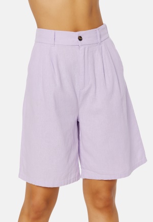 ONLY Caro HW Wide Linen Blend Shorts Pastel Lilac 36