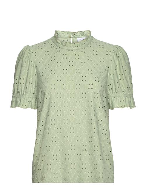 Vila Vikawa S/S Flounce Top - Noos Vila Green