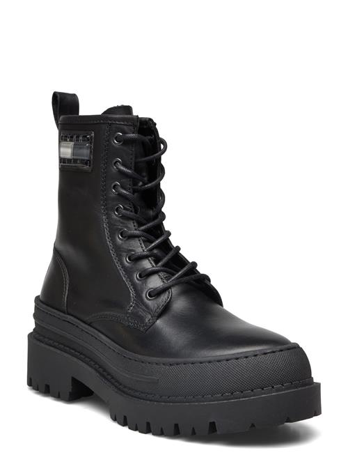 Tommy Hilfiger Tjw Foxing Lace Up Leather Boot Tommy Hilfiger Black