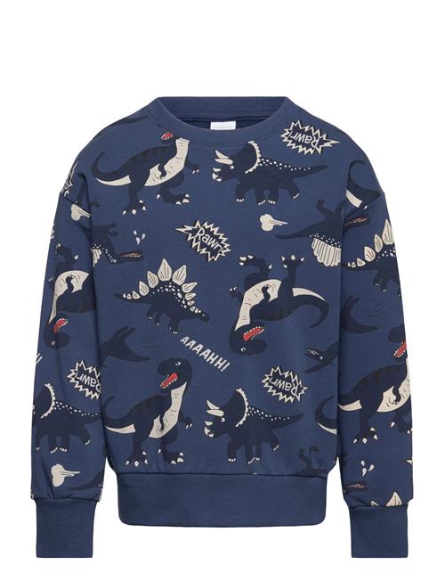 Lindex Sweater Dino Aop Lindex Blue