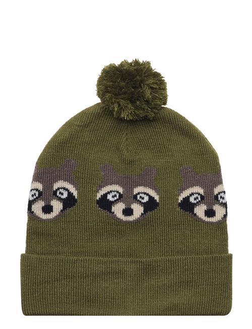 Se Lindex Knitted Beanie Jaquard Animal Lindex Green ved Booztlet