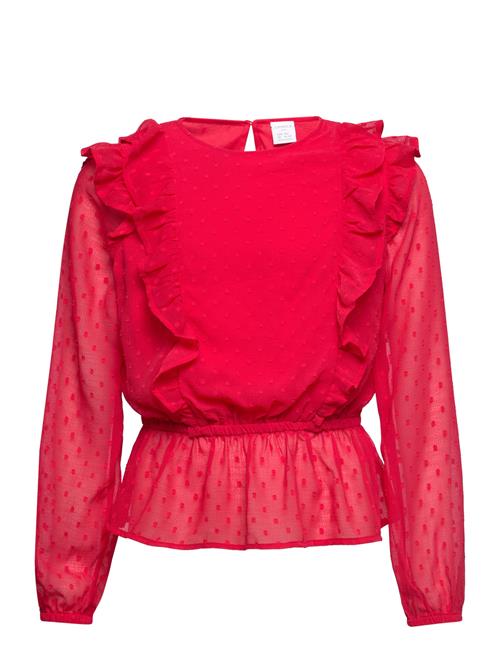 Se Lindex Blouse Chiffon Flounces Red Lindex Red ved Booztlet