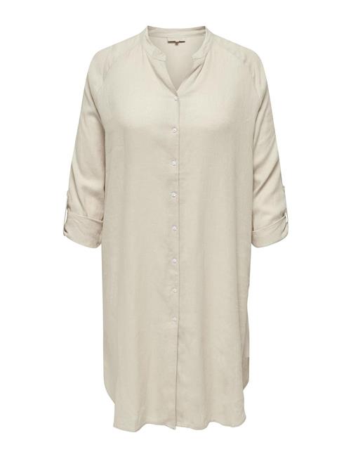 ONLY Carmakoma Cartokyo L/S Linen Blend Dress Wvn ONLY Carmakoma Cream