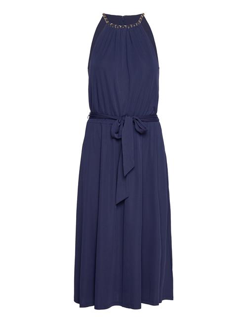 Se Lauren Ralph Lauren Belted Stretch Jersey Halter Dress Lauren Ralph Lauren Navy ved Booztlet