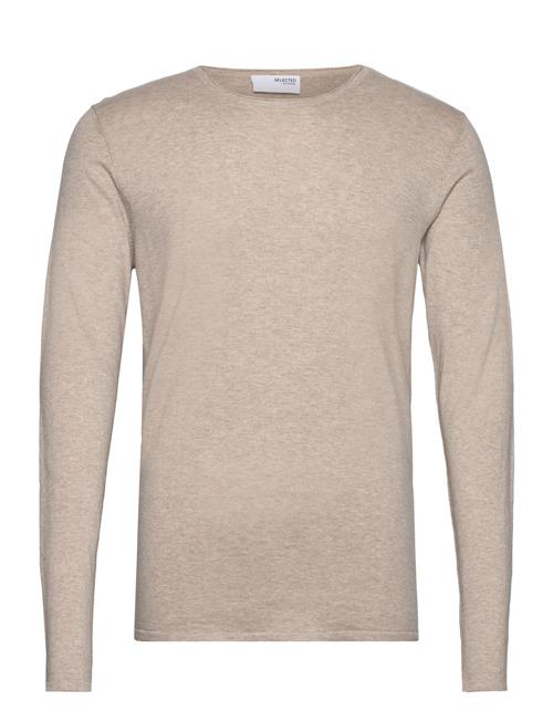 Selected Homme Slhrome Ls Knit Crew Neck Noos Selected Homme Beige