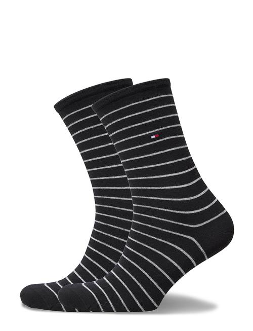 Se Tommy Hilfiger Th Women Sock 2P Small Stripe Tommy Hilfiger Black ved Booztlet