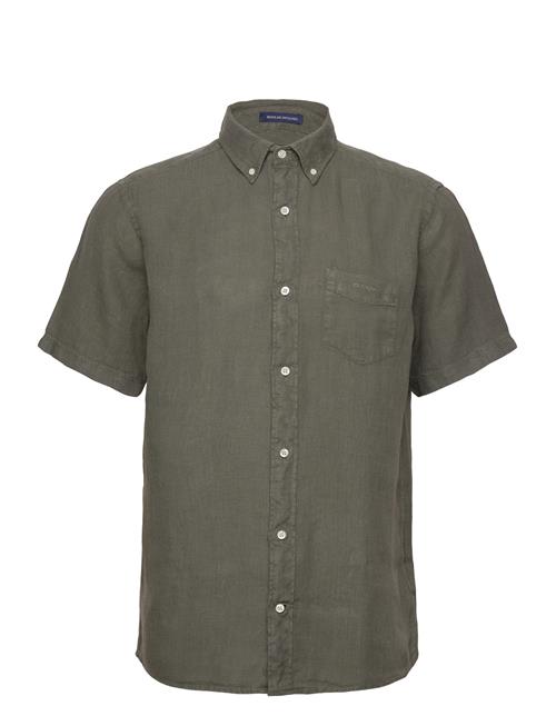 GANT Reg Ut Gmnt Dyed Linen Ss Shirt GANT Khaki