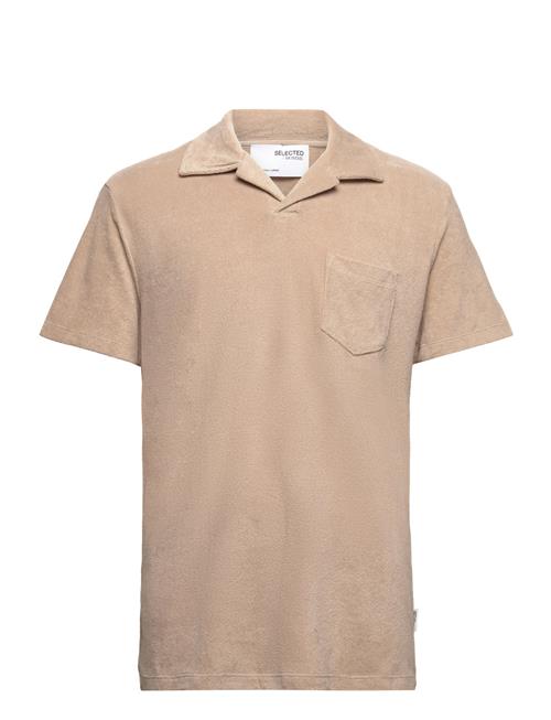 Selected Homme Slhrelax-Terry Ss Resort Polo Ex Selected Homme Beige