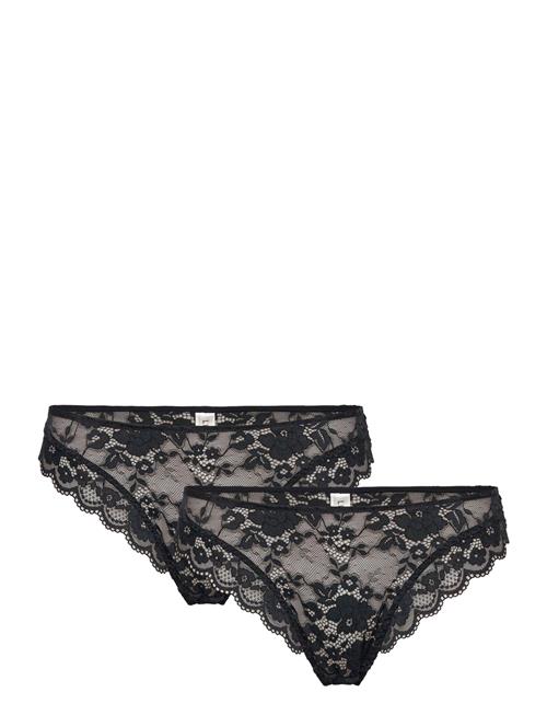 Lindex Brief Thong Reg Iris 2 Pack Lindex Black