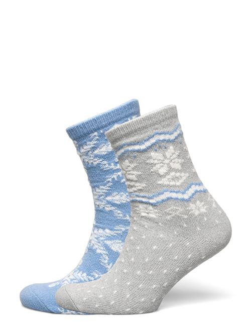 Lindex Sock 2 P Fairisle Lindex Grey