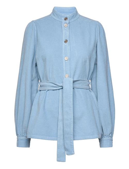 Corduroy Shirt With Belt Stella Nova Blue