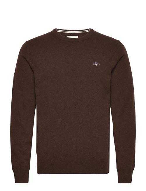 Se GANT Superfine Lambswool C-Neck GANT Brown ved Booztlet