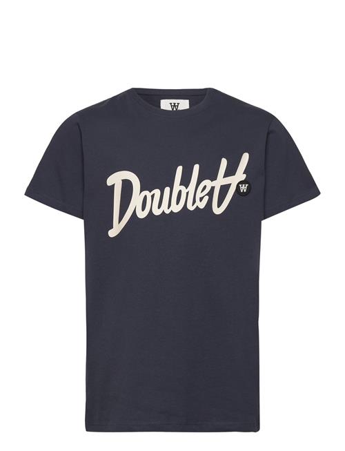 Wood Wood Ola Junior Script & Badge T-Shirt Wood Wood Navy