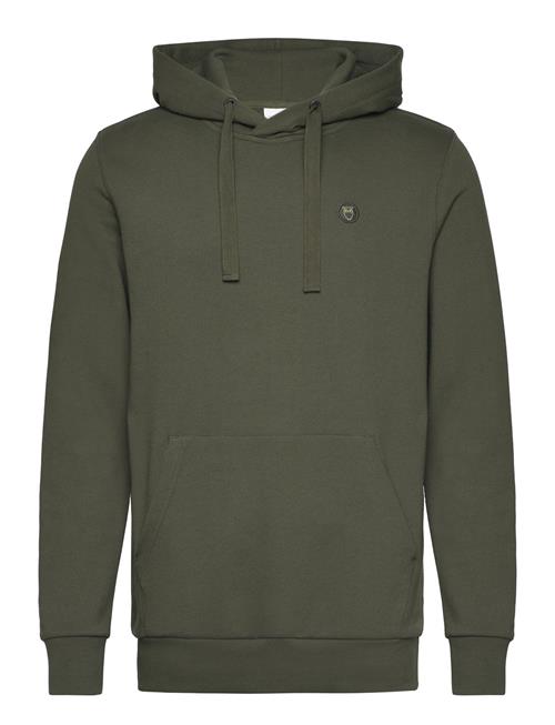 Se Knowledge Cotton Apparel Arvid Basic Hood Badge Sweat - Gots Knowledge Cotton Apparel Khaki ved Booztlet