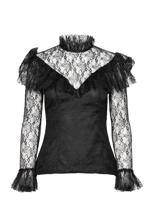 Se Malina Joelle Polo Neck Lace Top Malina Black ved Booztlet