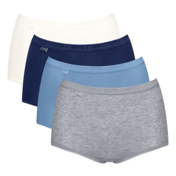 Sloggi Trusser 4P Basic Plus Maxi Panty Blå/Lyseblå bomuld 44 Dame