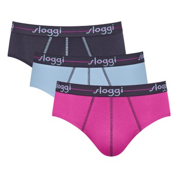 Sloggi 3P Men Start Midi C3P Rosa/Blå bomuld XX-Large Herre