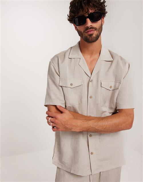 Brand Island Lorento Linen Shirt Hørskjorter Ecru