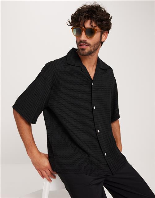 Jack & Jones Jornoto Structure Resort Shirt Ss Kortærmede skjorter Black