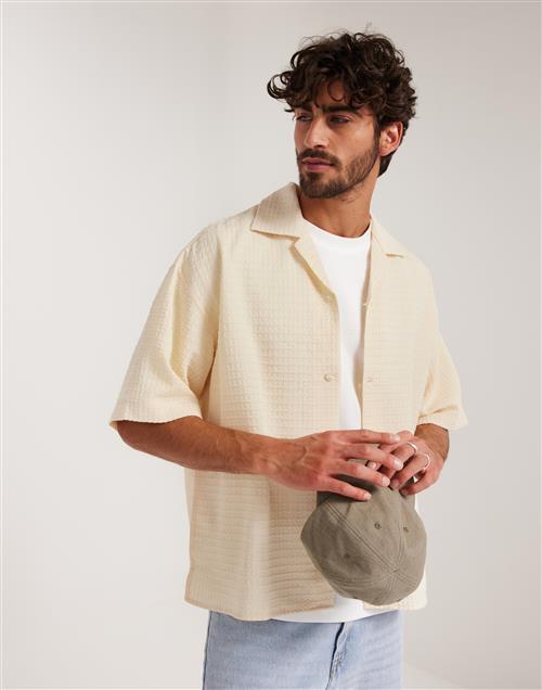 Jack & Jones Jornoto Structure Resort Shirt Ss Kortærmede skjorter Beige