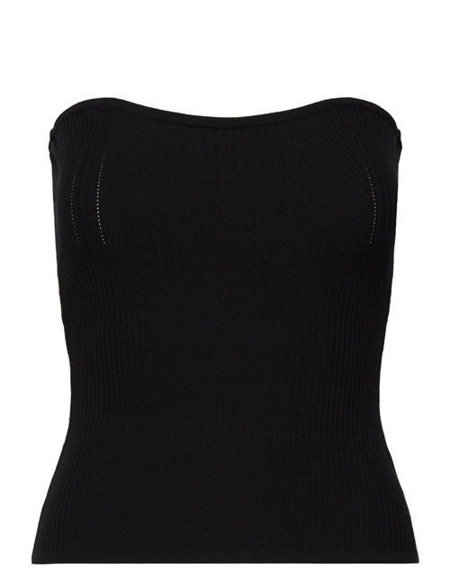 Second Female Como Knit Strapless Top Second Female Black