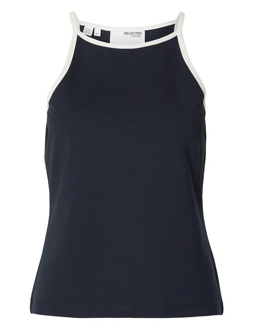 Selected Femme Slfelfrida Sl Contrast Top Selected Femme Navy