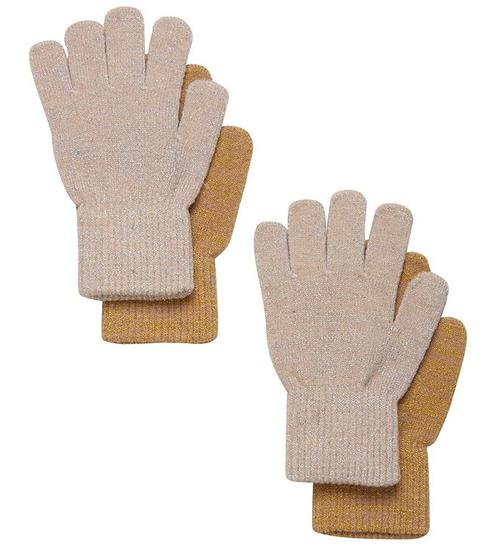 CeLaVi CeLaVi Handsker - Uld/Nylon - 2-Pak - Beige Guld m. Glimmer