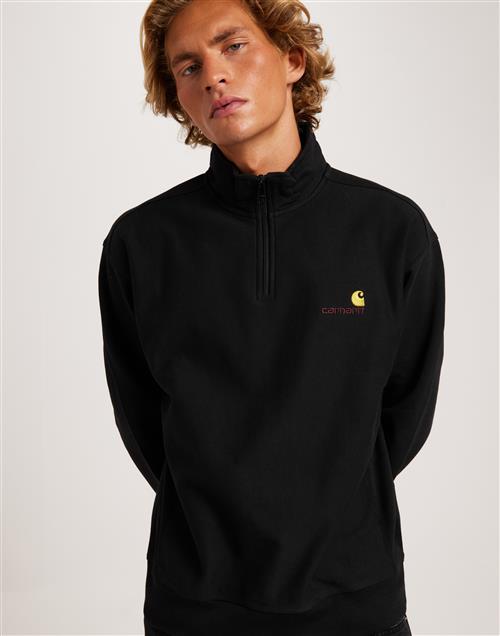 Carhartt WIP Half Zip American Script Sweat Trøjer Black