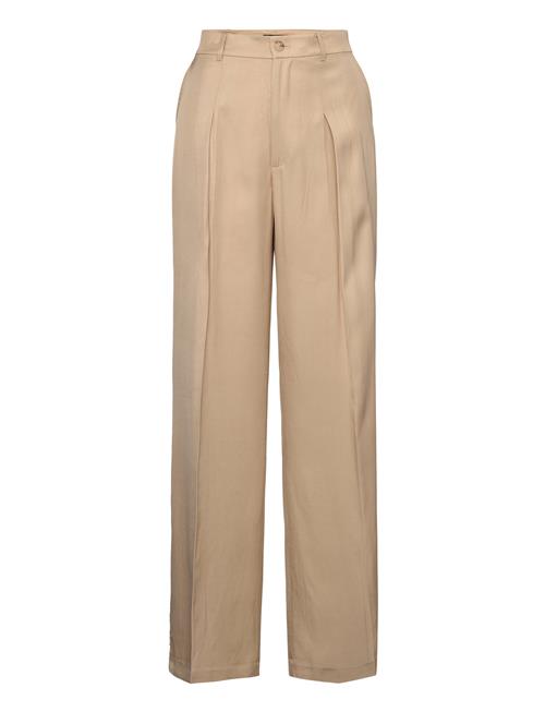 Se Lauren Ralph Lauren Pleated Twill Wide-Leg Trouser Lauren Ralph Lauren Beige ved Booztlet