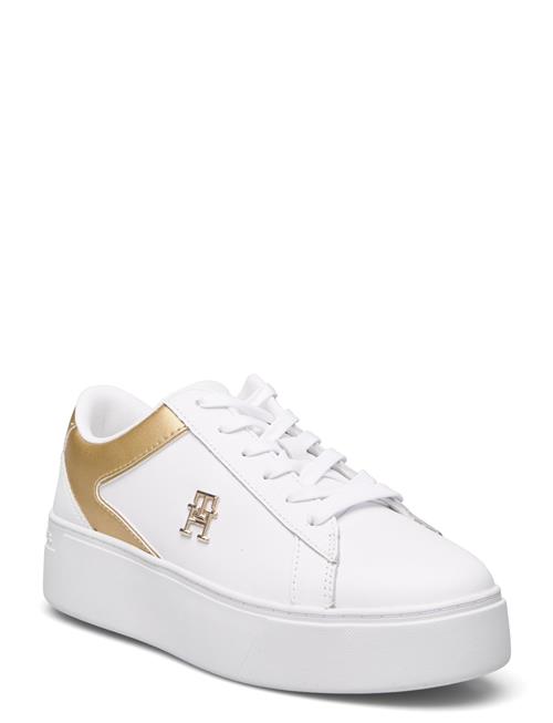 Se Tommy Hilfiger Th Platform Court Sneaker Gld Tommy Hilfiger White ved Booztlet