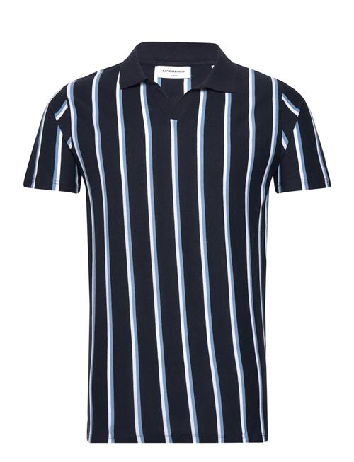 Lindbergh Striped Piqué Polo Shirt S/S Lindbergh Navy