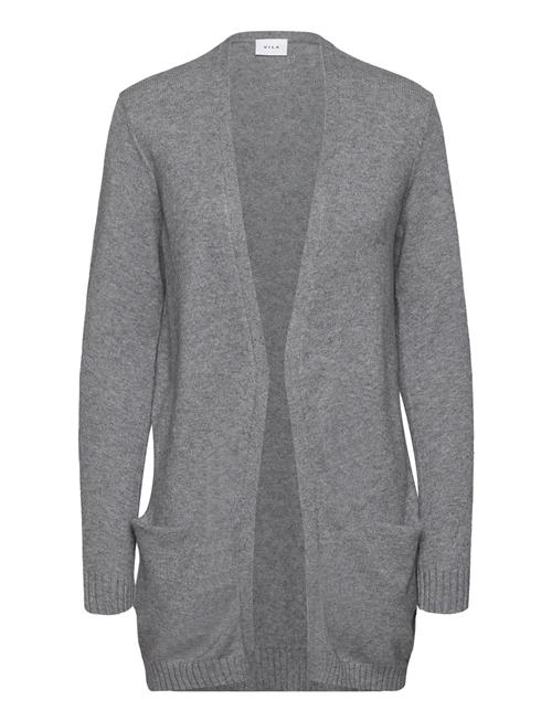 Se Vila Viril Open L/S Knit Cardigan - Noos Vila Grey ved Booztlet