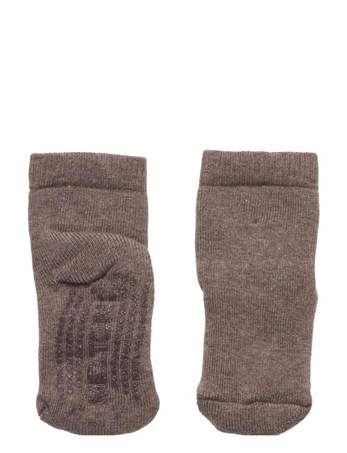 Melton Cotton Socks - Anti-Slip Melton Beige