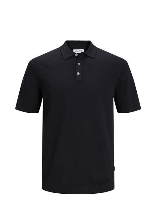 Se Jack & Jones Jjeemil Knit Polo S/S Sn Jack & J S Black ved Booztlet