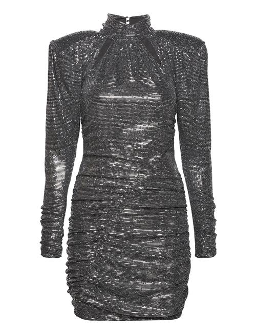 Stella Nova Mini Glitter Dress With Shoulder Pa Stella Nova Silver