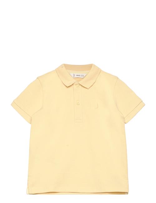 Mango Textured Cotton Polo Shirt Mango Yellow