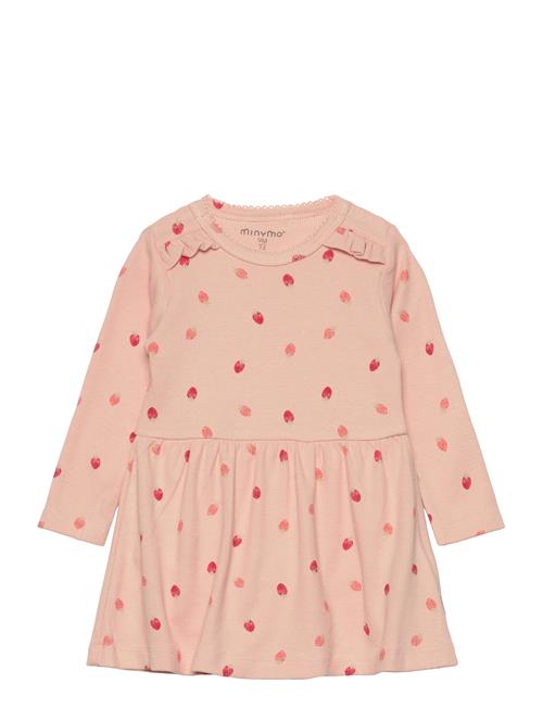 Dress Ls Aop Rib Minymo Pink