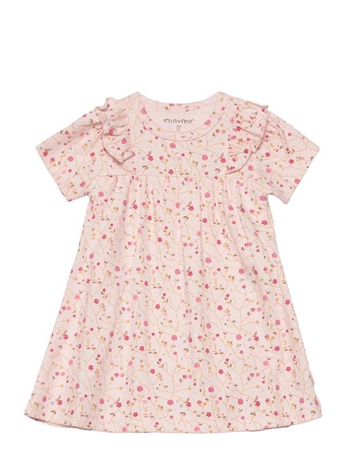 Minymo Dress Ss Aop Rib Minymo Pink