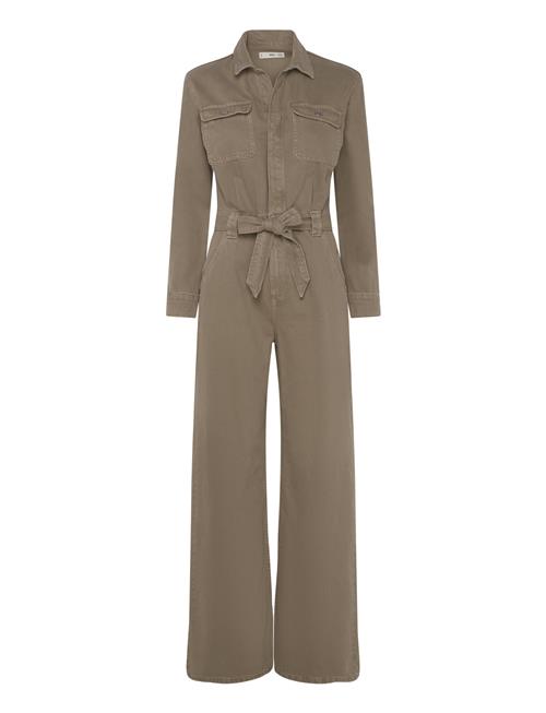 Mango Denim Jumpsuit Belt Mango Khaki