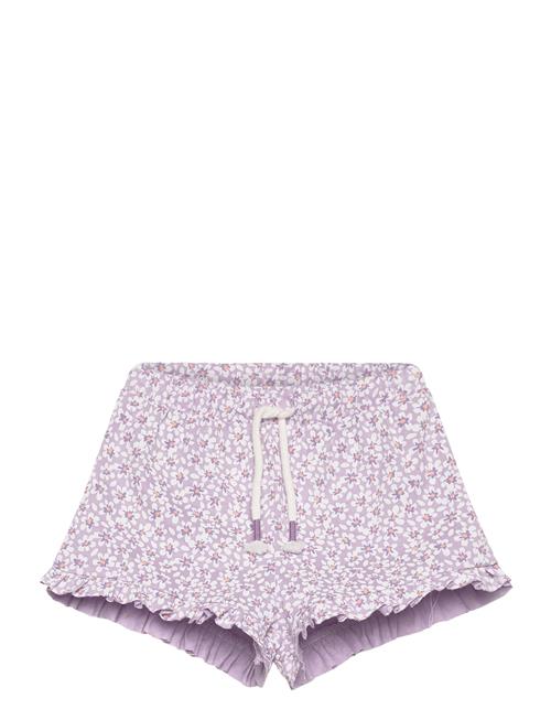 Mango Floral Cotton Shorts Mango Purple