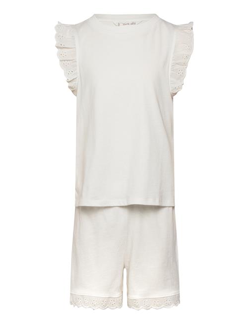 Mango Ruffled Cotton Pyjamas Mango White