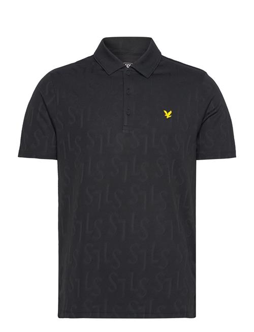 Se Lyle & Scott Sport Monogram Jacquard Polo Shirt Lyle & Scott Sport Black ved Booztlet