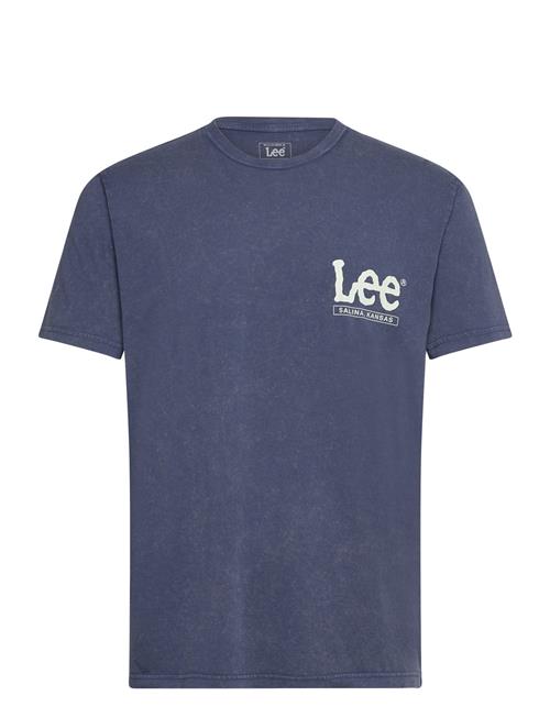 Se Lee Jeans Ss Tee Lee Jeans Blue ved Booztlet