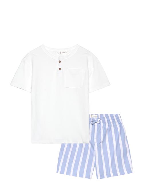 Mango Striped Cotton Short Pyjamas Mango Blue