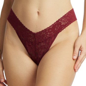 Hanky Panky Trusser 3P Daily Lace Original Rise Thong D1 Vinrød  nylon One Size Dame