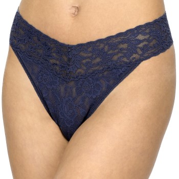 Hanky Panky Trusser 2P Original Rise Thong Marineblå nylon One Size Dame