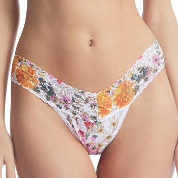 Hanky Panky Trusser 3P Printed Low Rise Thong Hvid m Blomste nylon One Size Dame